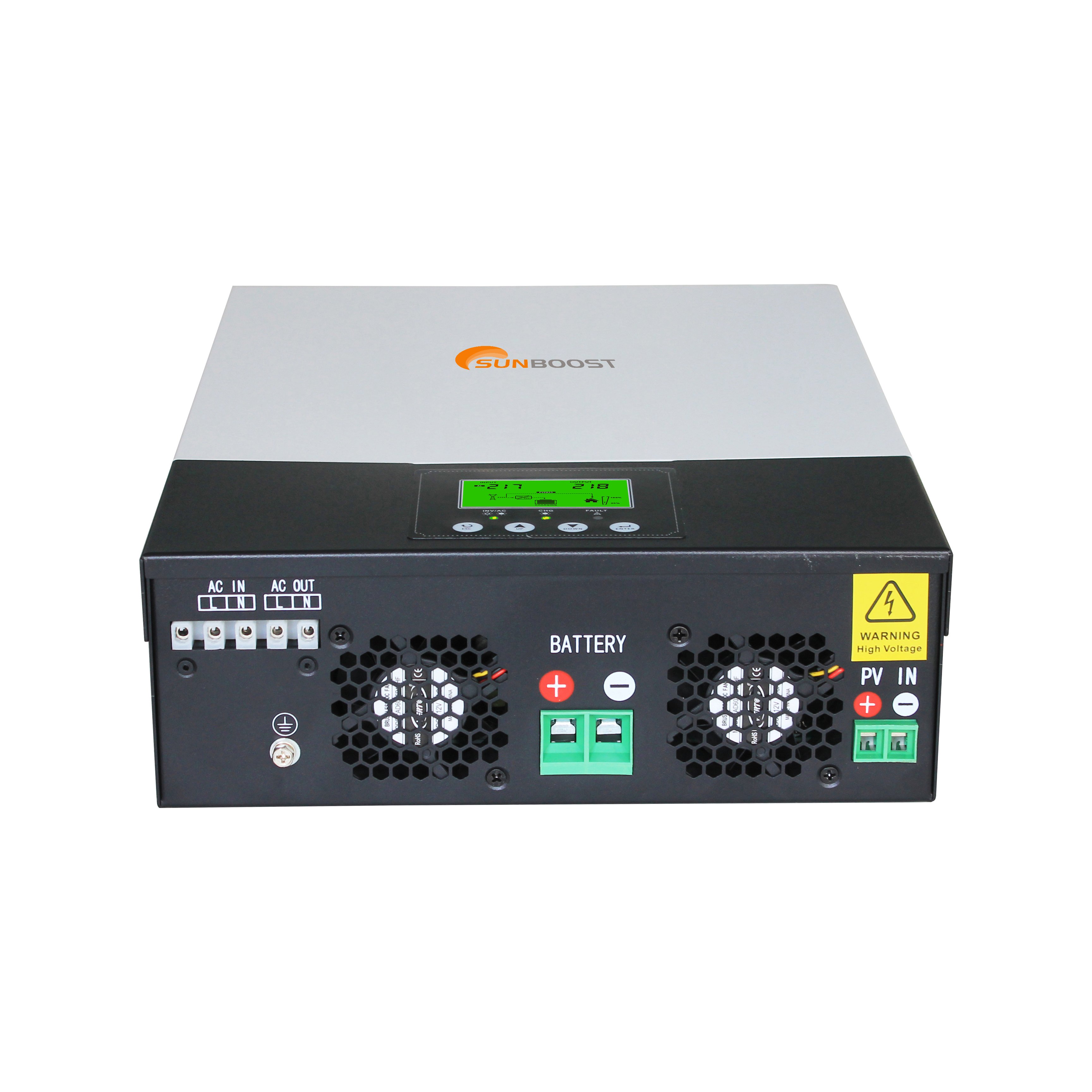 Sunboost 3KW Hybrid Solar Inverter 1.5KW on and off Grid 3000W MPPT 12V 24V Pure Sine Wave Single AC Output Off-Grid System