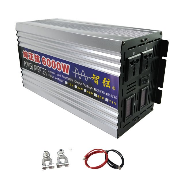 Pure Sine Wave Solar Power Inverter 6000W 12V 24V 48V 60V To 220V 230V 240V 50Hz 60Hz MPPT Voltage transformer Power Inverter