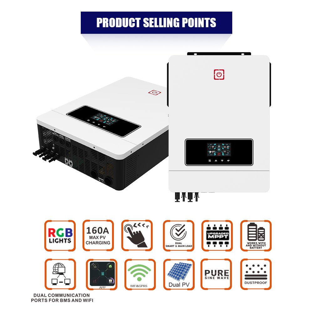 NEXT POWER MAX Hybrid On/Off Grid Solar System 48V 160A MPPT Inverter 4.2kw-10.2kw Pure Sine Wave Solar Inverters