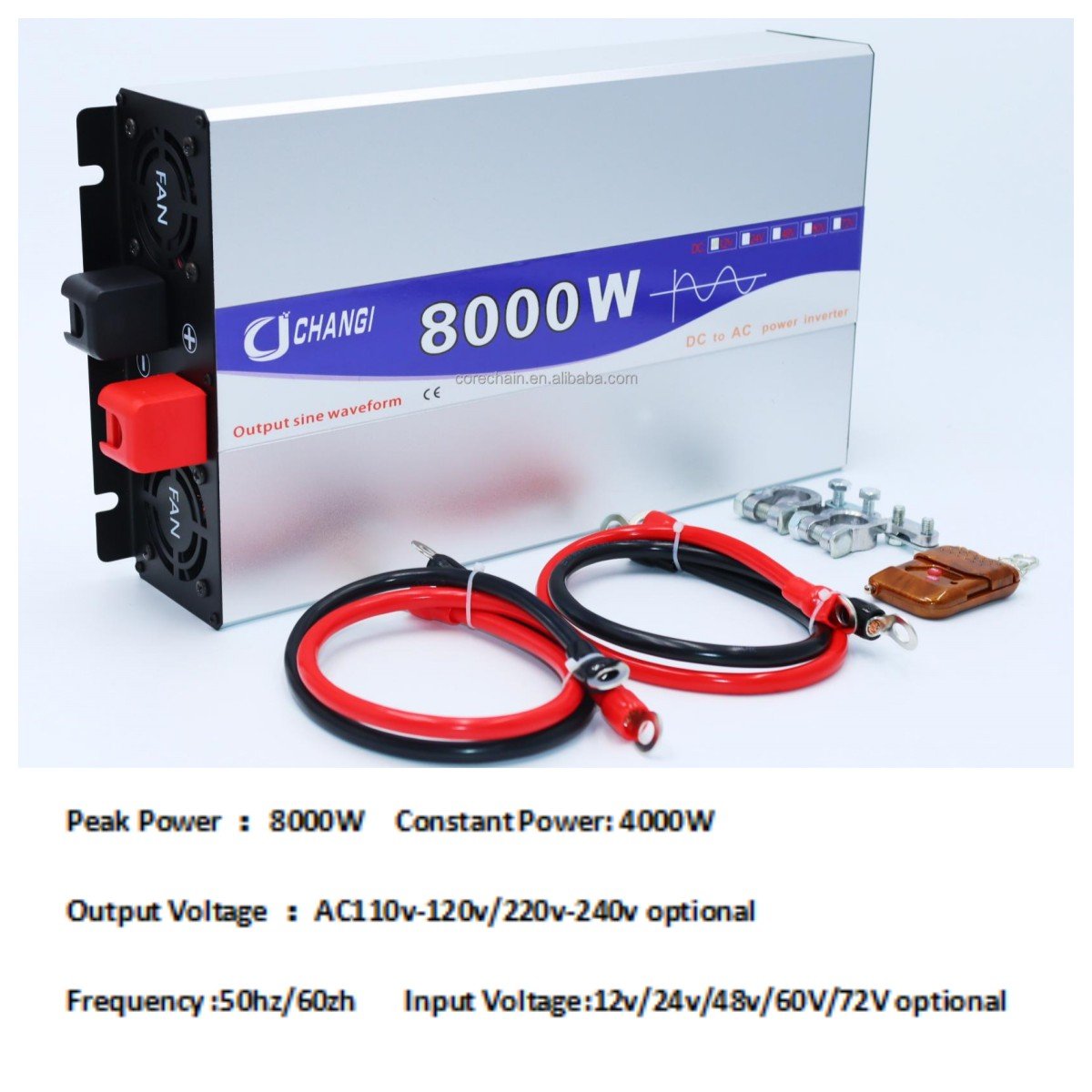 Power Inverter DC To AC Converter Solar Inverter 12v 24v 48v 72v 110v 220v Pure Sine Wave 8000w For Truck RV Car