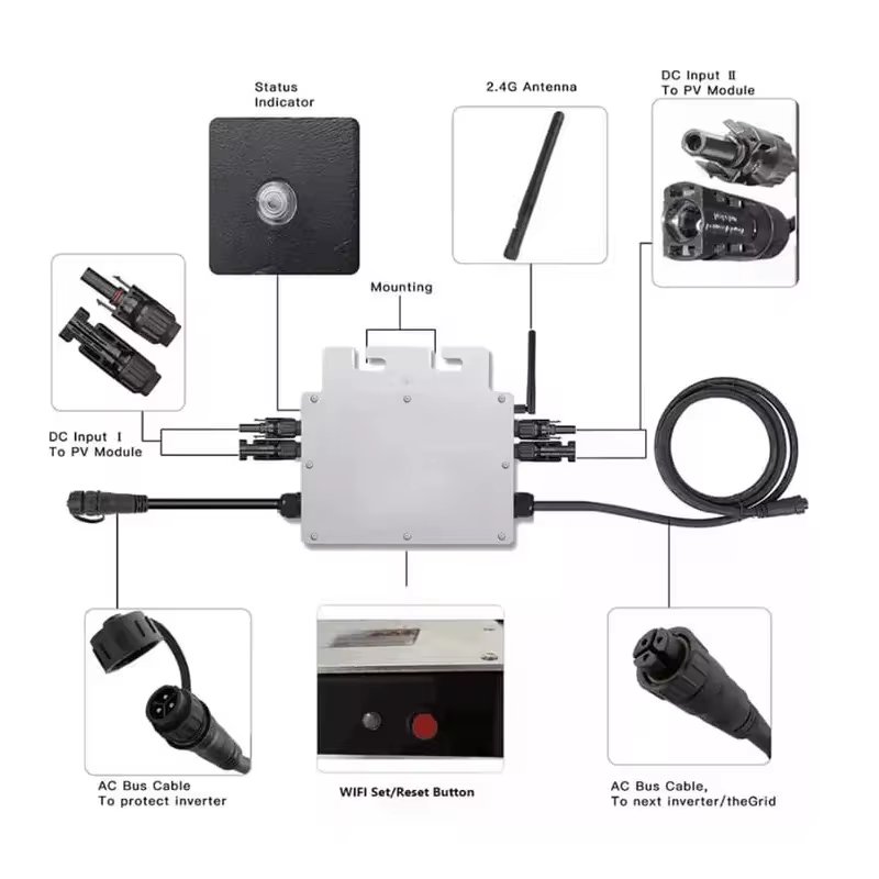 Deye SUN-M160G4-EU-Q0 1600W Micro Solar Inverter 1600W 2000w 1800W 1300W wifi 4mppt Solar Micro Inverter for residential use