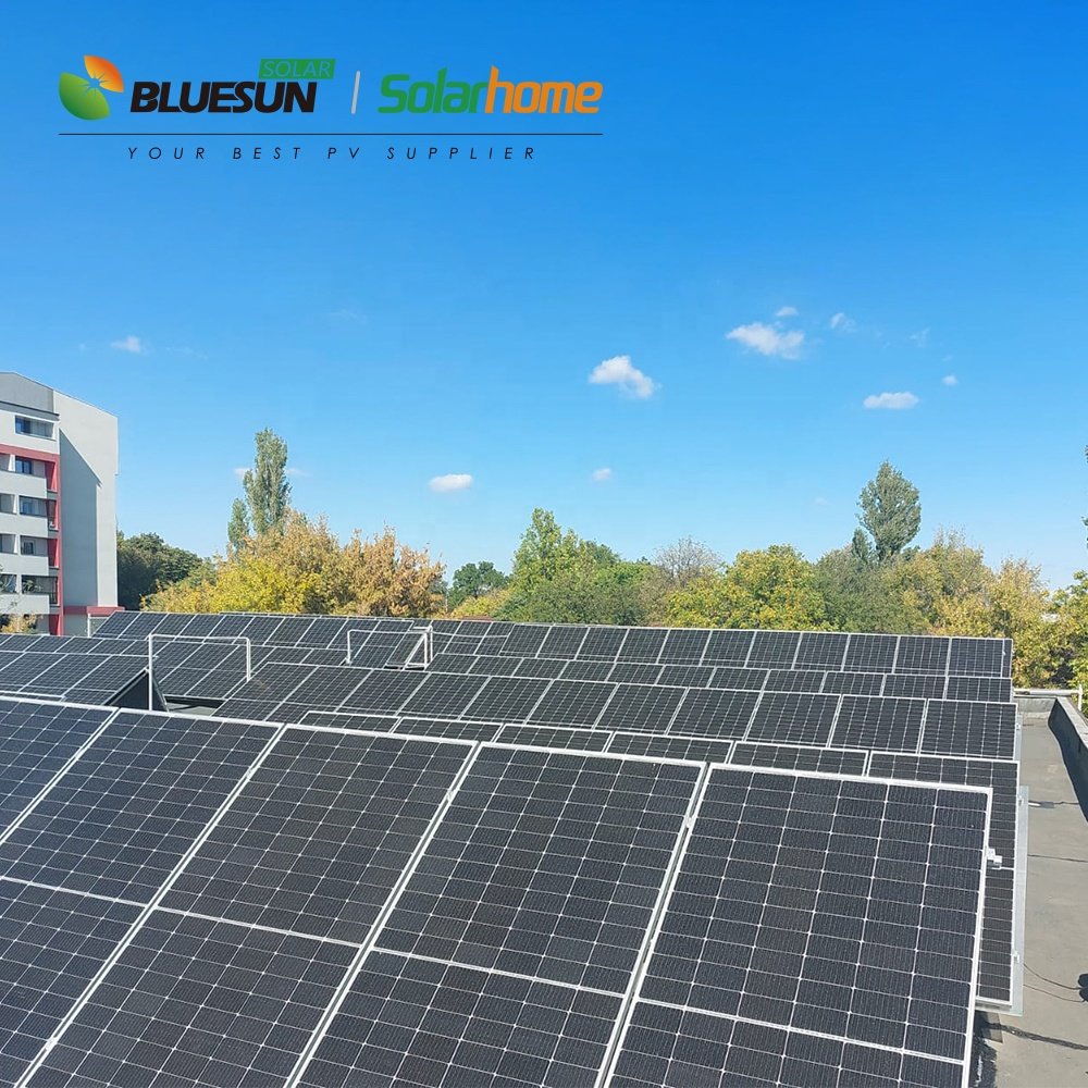 Bluesun 10Kw 20Kw 30Kw Solar System Pv Solar Energy Kits On Grid Hybrid Solar Generator System For Industrial Use