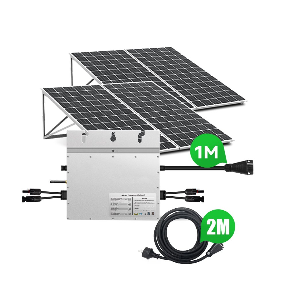 SPD 800W Solar Grid Micro Inverter 2 MPPT Tracker with Smart Monitoring IP67 Waterproof Mini Solar Inverter Balcony 800W