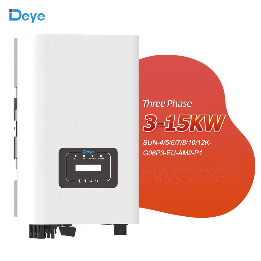 Deye Three Phase 4KW 5KW 6KW 7KW 8KW 10KW 12KW On Grid Solar Inverter SUN-4/5/6/7/8/10/12K-G06P3-EU-AM2-P1
