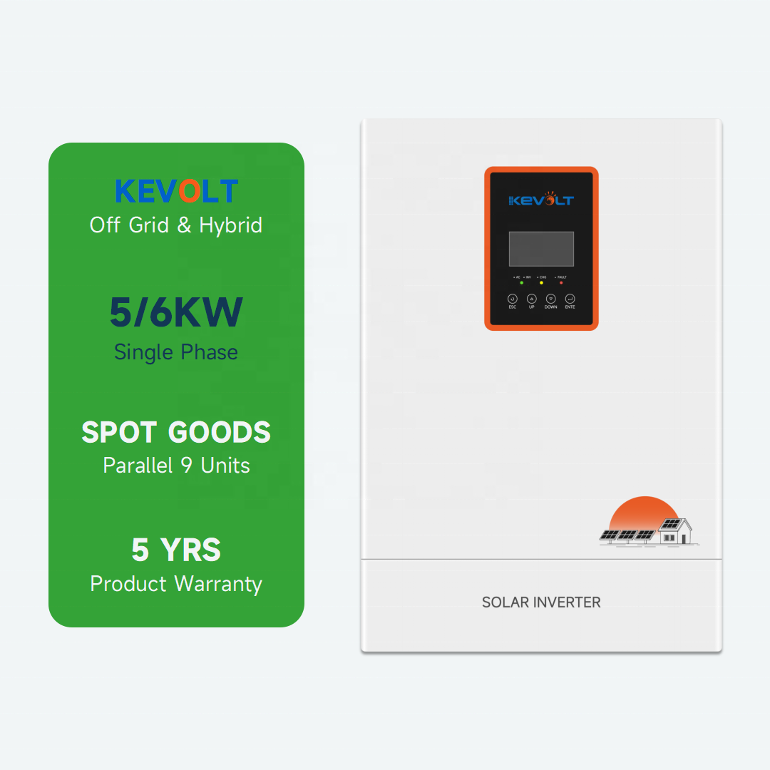 KEVOLT Off Grid And Hybrid Solar Inverter 5KW 10KW Pure Sine Wave Frequency Single Phase Power Inverter