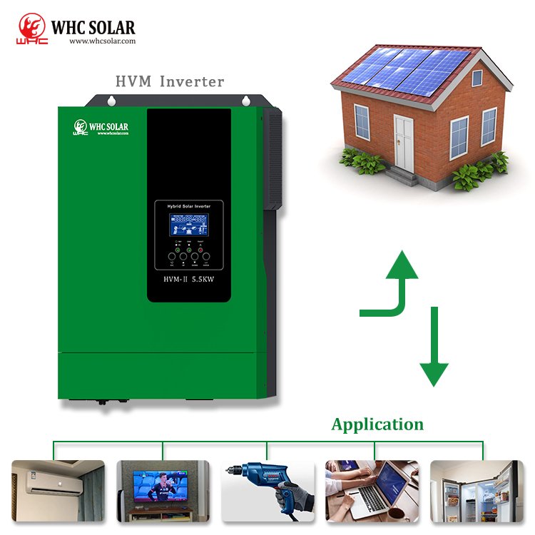 WHC 3.5kw 5.5kw grid tie off grid inverter 12v 24v inverter mppt solar hybrid solar inverter for solar energy system