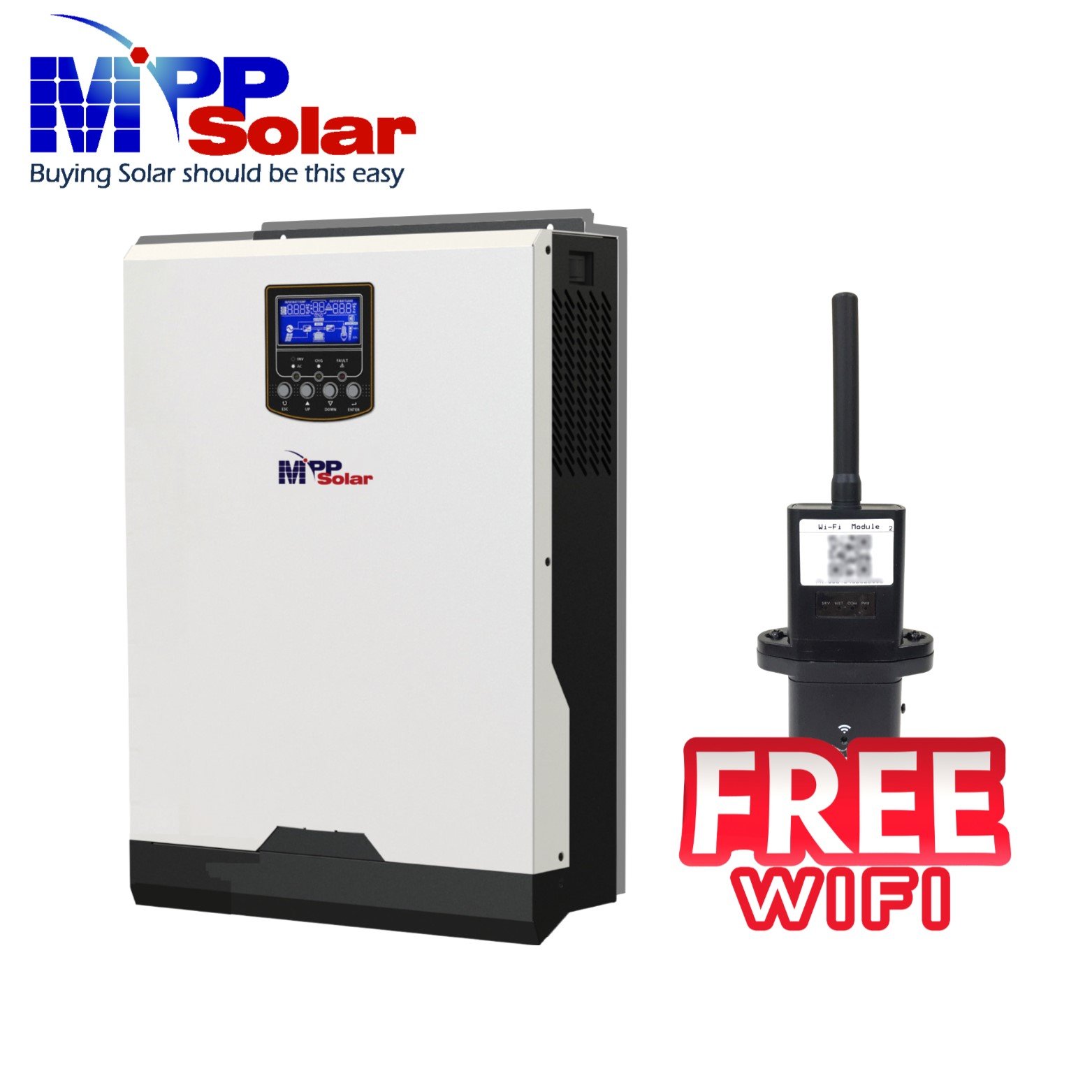 PIP3024LV-MSD plus Wifi module 3000w 110v 24v MPP Solar inverter pure sine wave 80A MPPT solar charger 80A Battery charger