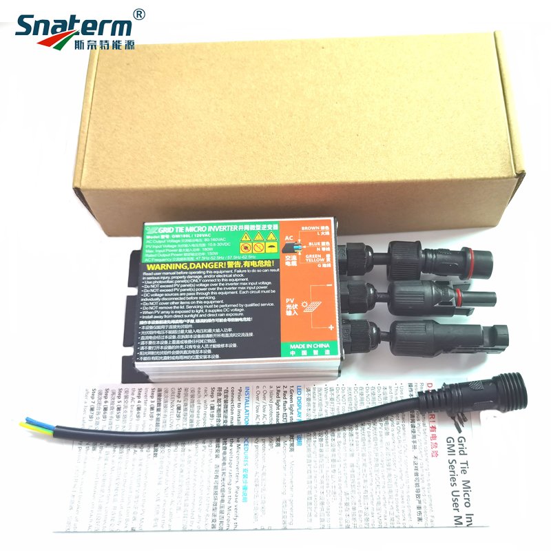 MPPT on grid solar inverter 16V - 25V MPPT Voltage based solar inverter 10.8-30V DC 120W 150W 180W mini inverter