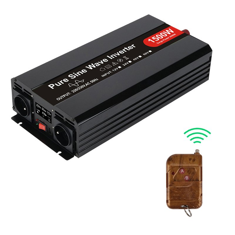 1500w pure sine wave solar inverter 12VDC to 220VAC with remote on/off control function made in China