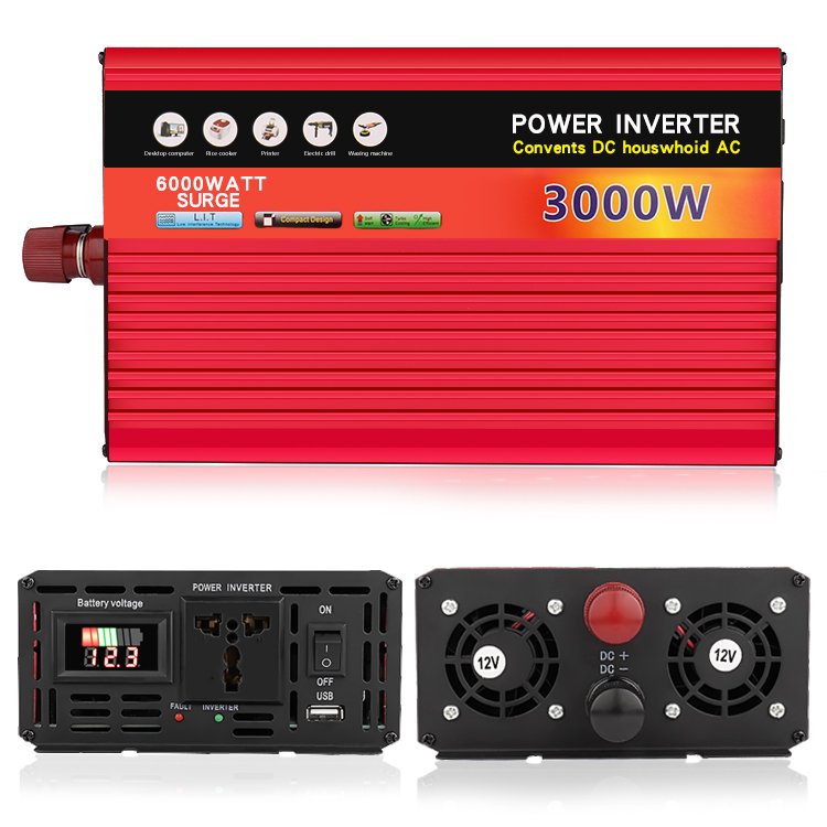 High Quality Solar inverters converter 12V/24V/48V Dc to ac power inverter 3000W Modified sine wave power inverter for Home Use