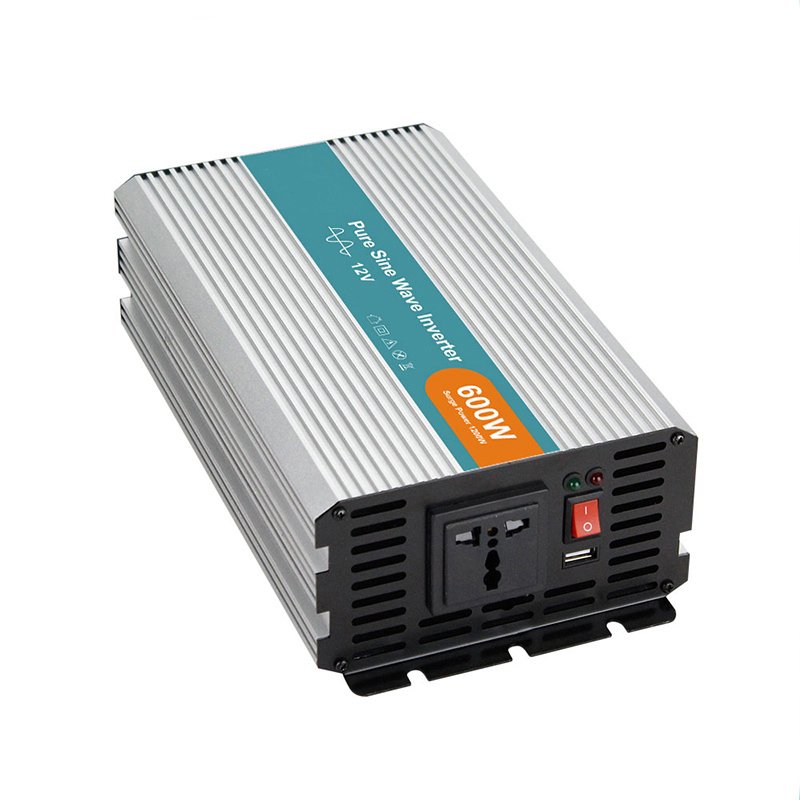 P-600 high efficiency Pure sine wave power inverter 600w 12v to 220v with 18 months warranty