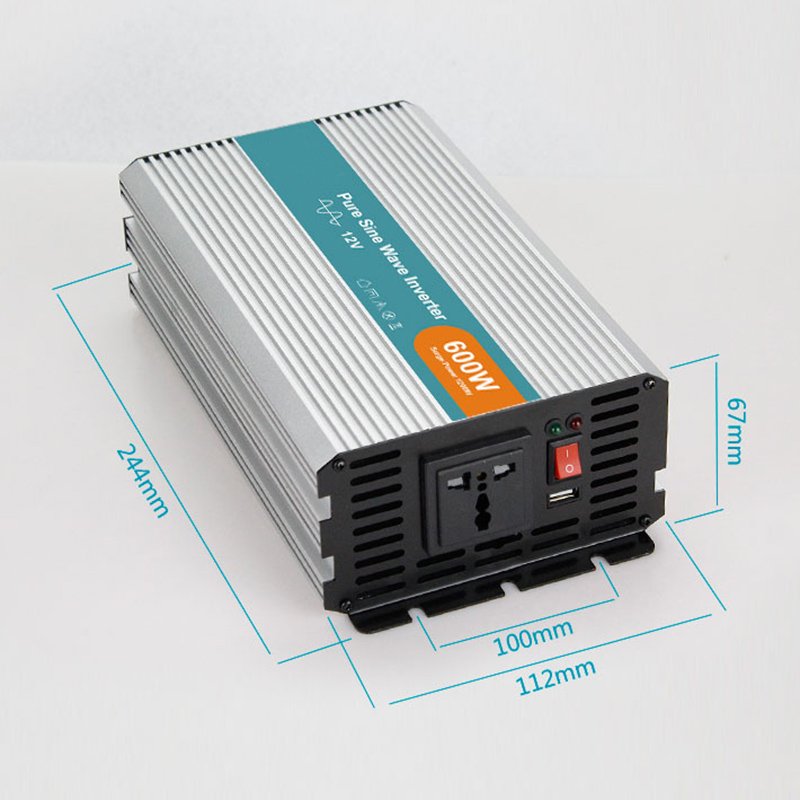 P-600 high efficiency Pure sine wave power inverter 600w 12v to 220v with 18 months warranty