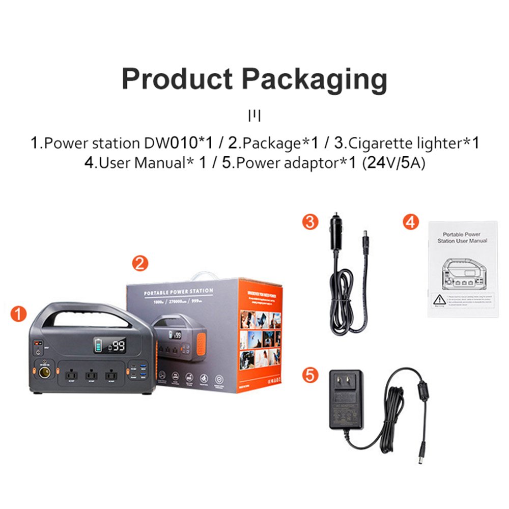Pure Sine Wave 1000W 2000Wh Lithium Battery Power Bank 220V 240V Compact Solar Generator Portable Power Station 1500W inverter