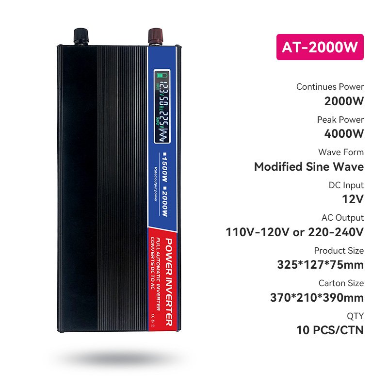 Smart automatic off grid modified wave 1kw 1.2kw 1.5kw 2kw 12 volt to 220 volt solar power voltronic inverter