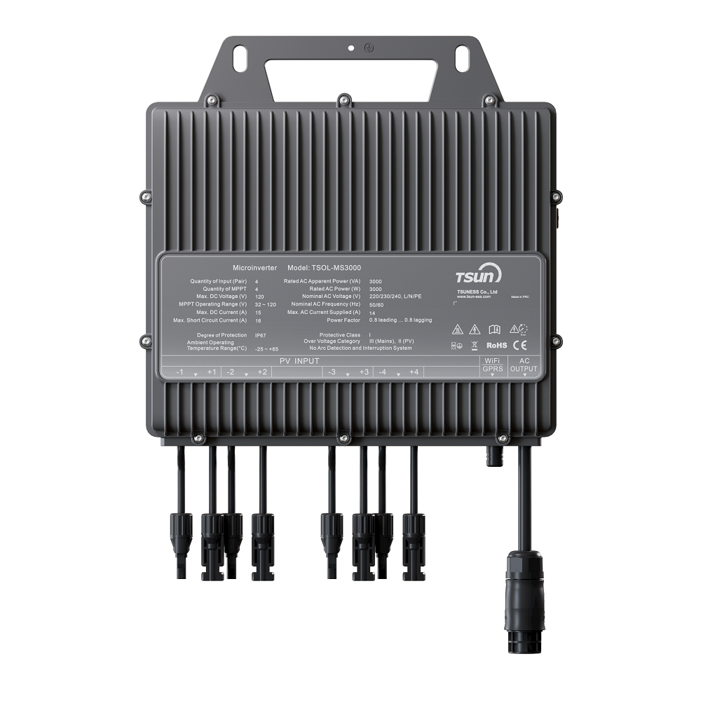 Tsun EU Stock Micro Inverter 3kva TSOL-MP3000 3000w Solar Mirco Inverter 6 MPPT With Data Collector