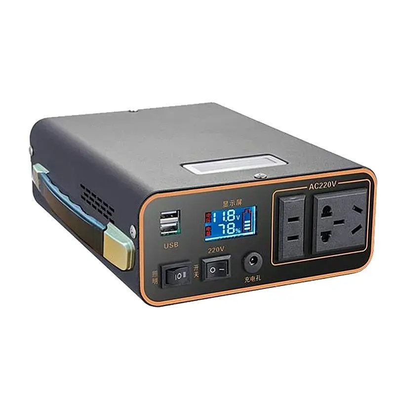 Portable 300W household outdoor solar power supply with lithium batteries that can be used for power outages power bank