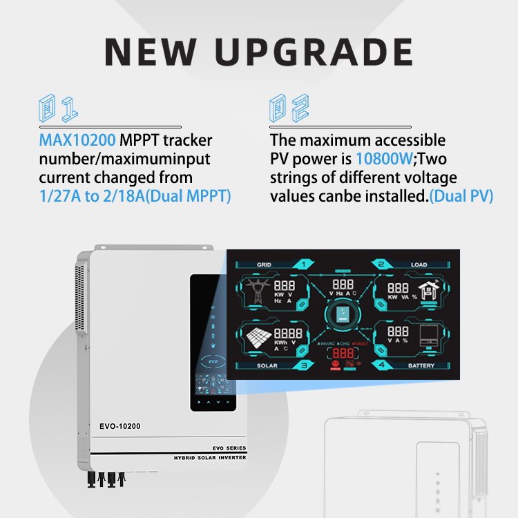 Low Frequency Hybrid 10kw solar Panel Power System inverter