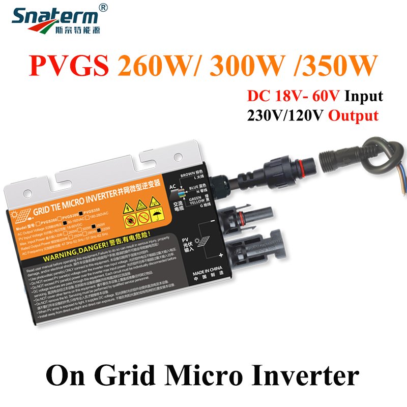 Wholesale price solar on grid inverter 260w 300w 350w MPPT Micro Grid Tie Solar Inverter Power Converter