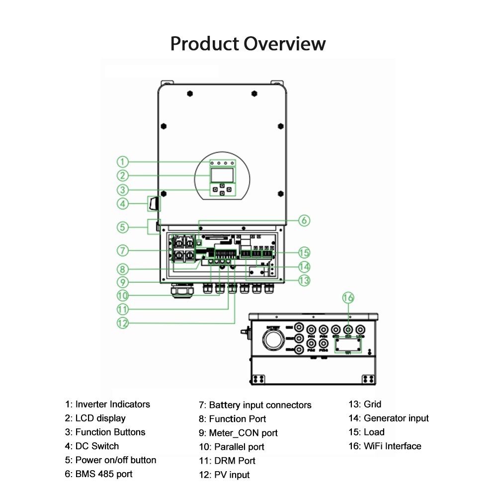 Deye On/Off Grid Hybrid Inverter 5 Kw Hybrid Deye Solar Inverter