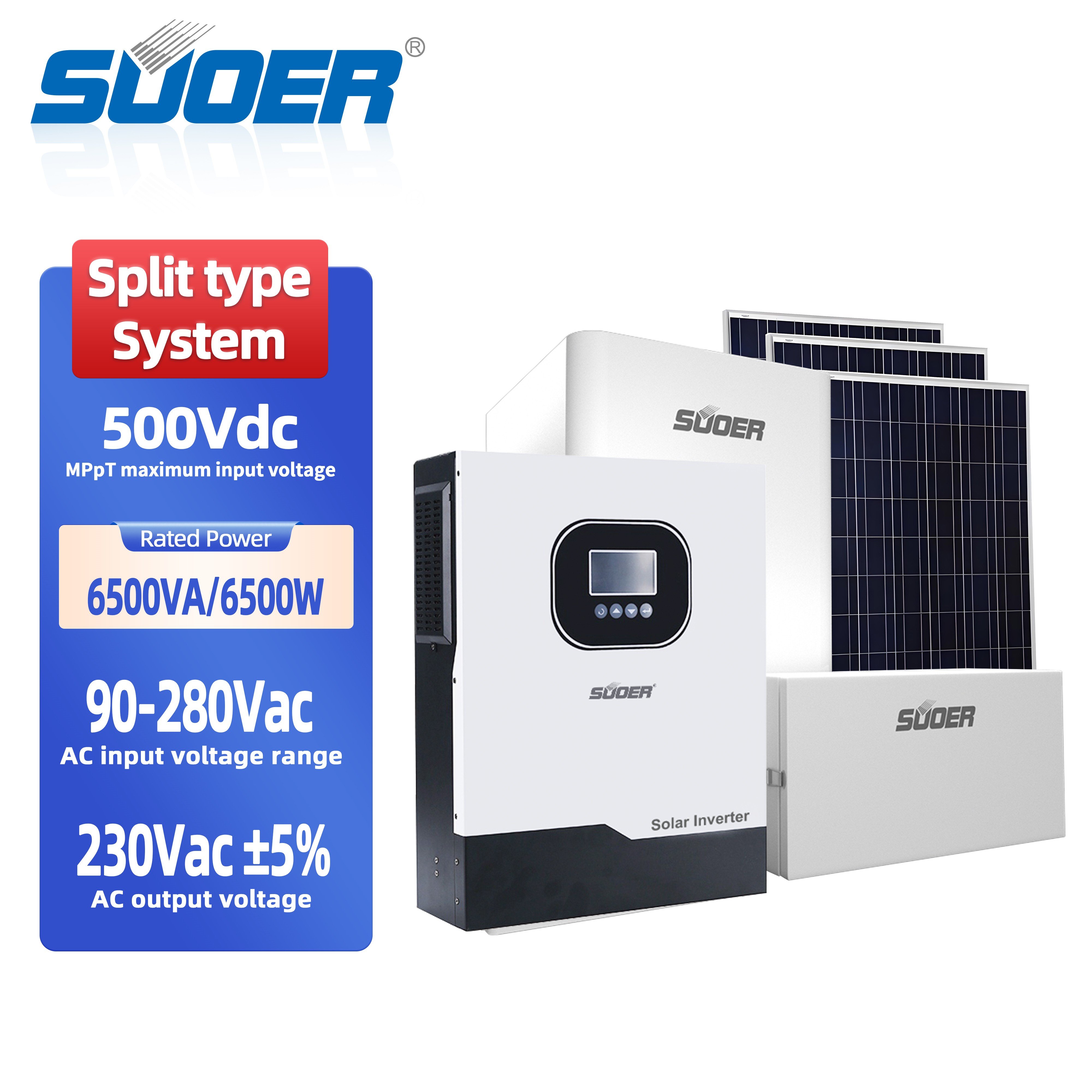 SUOER manufacture 6.2kw off grid complete solar electric power system for home use off grid solar inverter