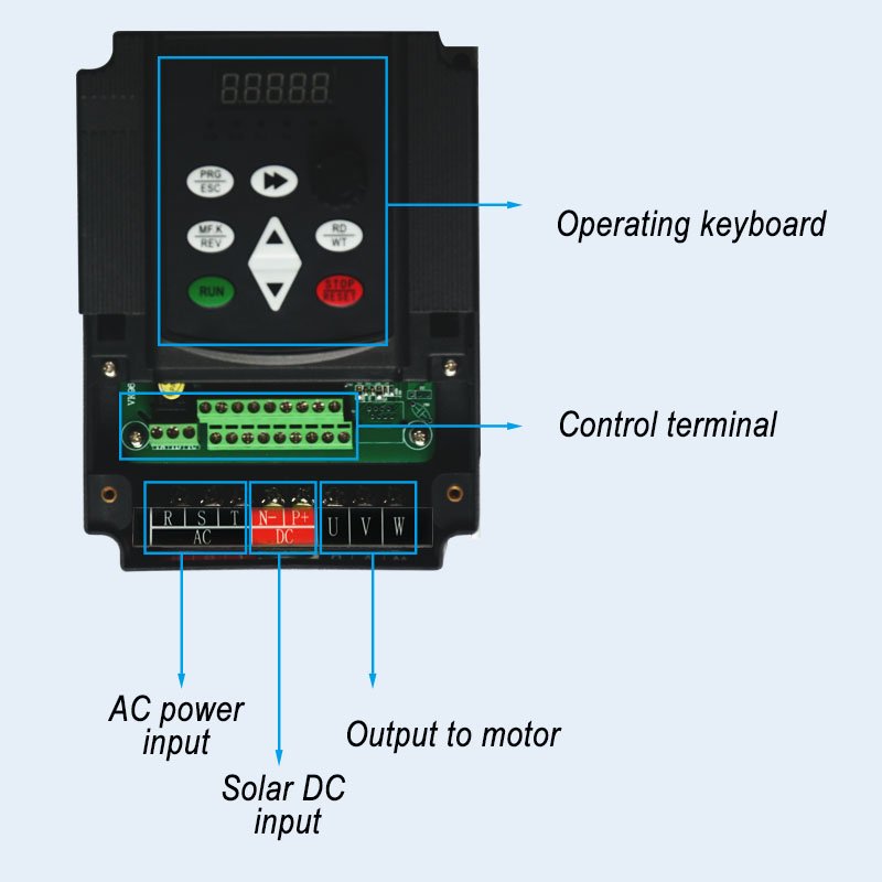 China supplier Solar Inverter frequency converter 4kw 380v Drive Motor Speed Controller