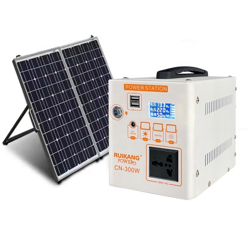 300W Power Station Portable Lithium Battery Rechargeable Emergency Solar Generator DC Power Source Power Station