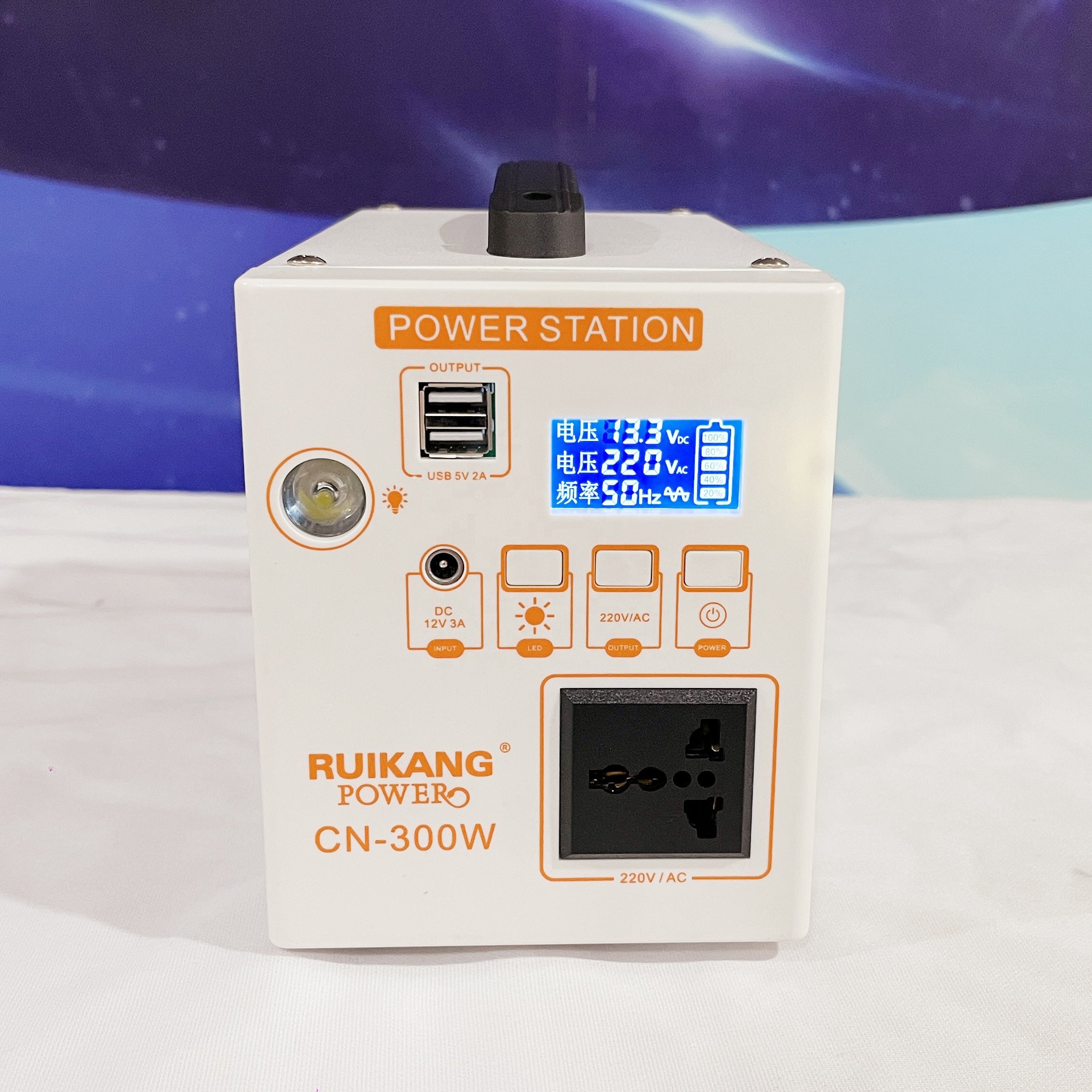 300W Power Station Portable Lithium Battery Rechargeable Emergency Solar Generator DC Power Source Power Station