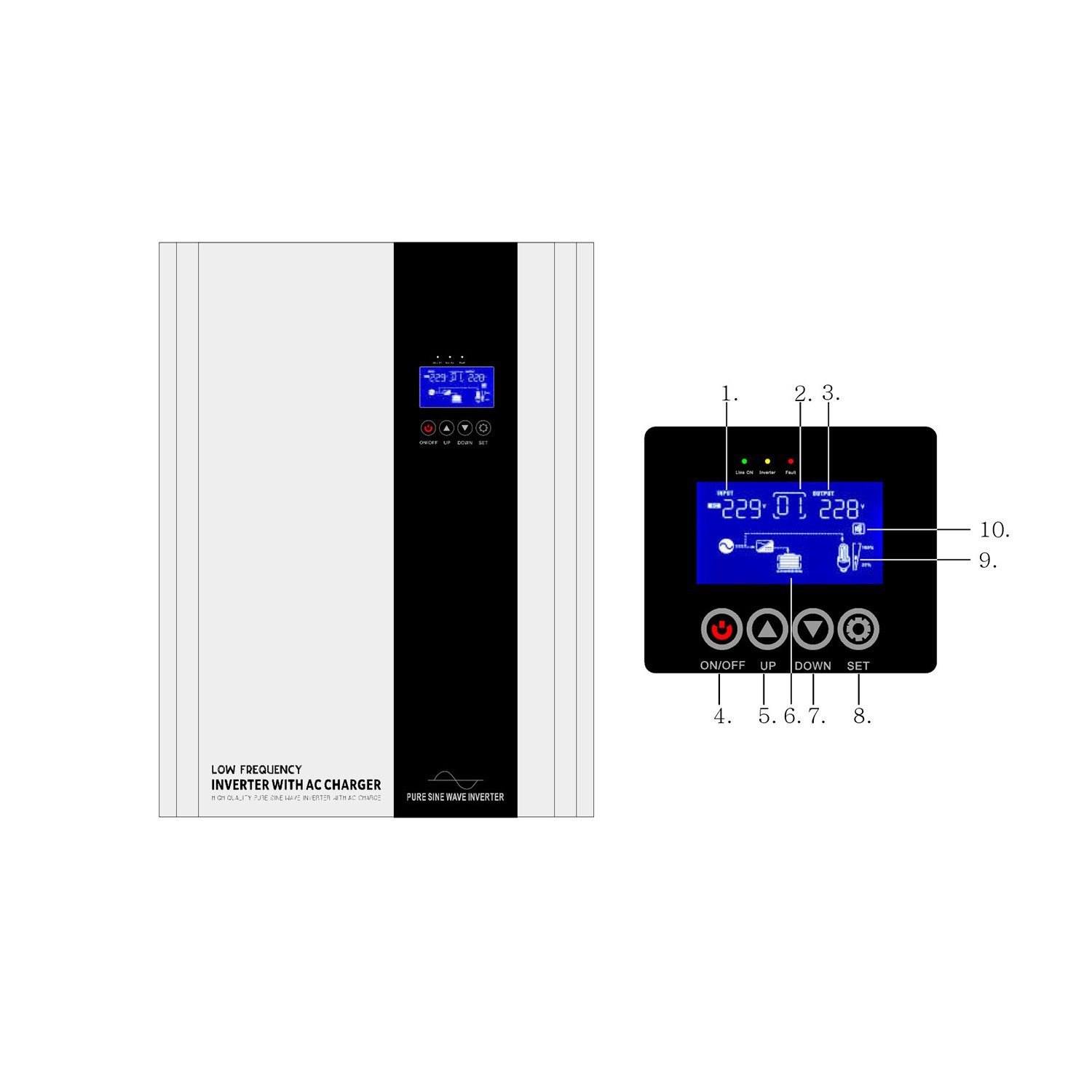 3KVA 5KVA solar inverter 24V 48V Solar Hybrid Inverter Pure Sine Wave Off Grid Inverter for Solar System with MPPT solar charger