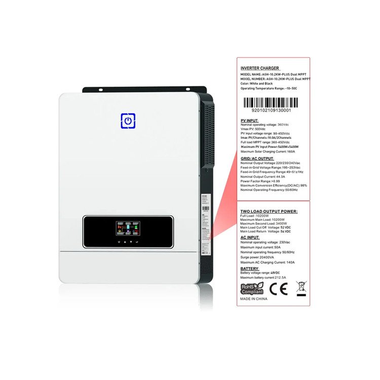 4.2KW 5KW 8.2KW 10.2KW Pure Sine Wave Solar Inverters On Off Grid Invertor 48V Hybrid Solar Inverter with MPPT
