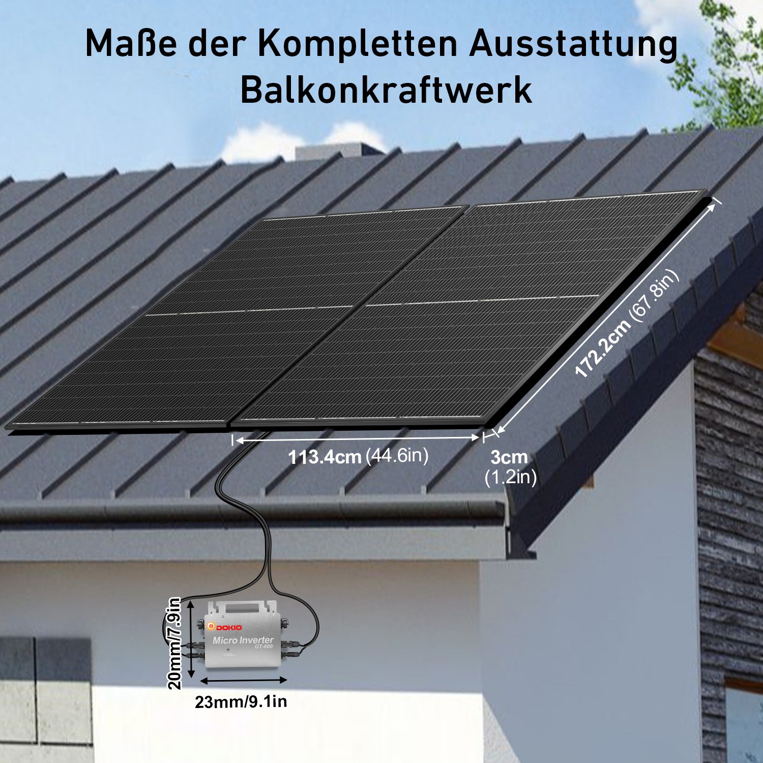 DOKIO EU Warehouse 800w solar Balcony Power Plant 800w solar System Complete Set For Home