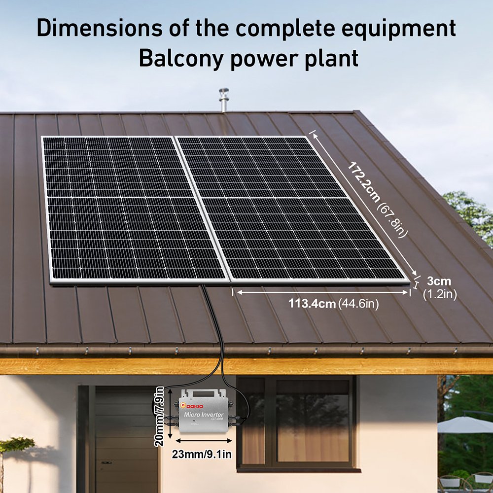 DOKIO EU Warehouse 800w solar Balcony Power Plant 800w solar System Complete Set For Home