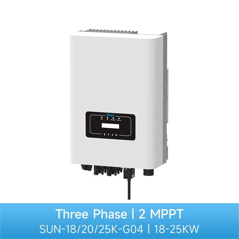 Deye 3 phase on grid inverter solar 18KW 20KW 25KW 2 MPPT SUN-18/20/25K-G04 On Grid Tie Inverter Solar Inverter