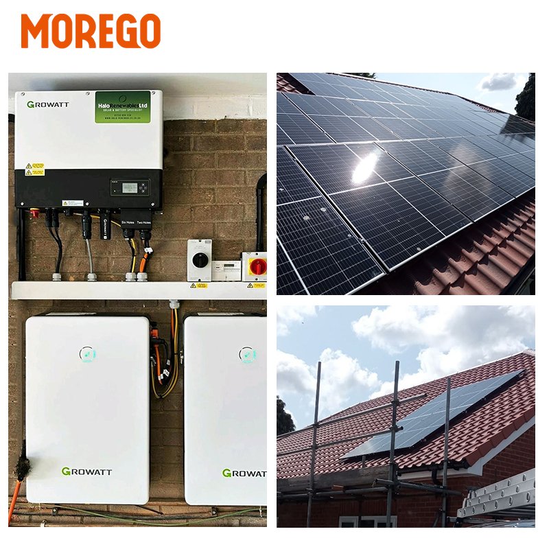 Moregosolar hybrid solar inverter 3KW 4KW 5KW 6KW 8KW 10KW 12kW 24kW solar storage energy system with lithium battery