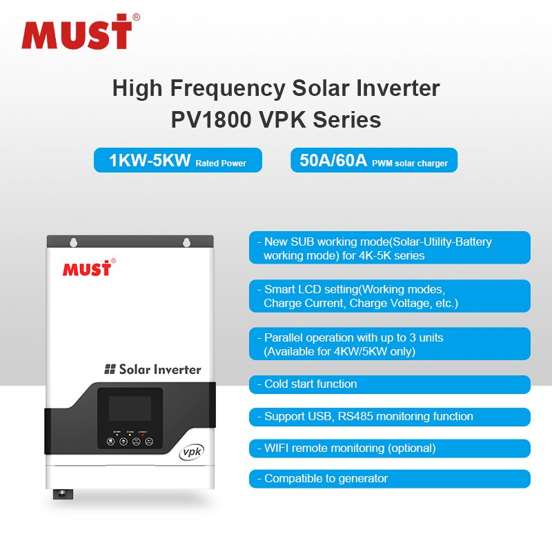 Hybrid Inverter 3KW 5KW 8KW 10KW 12KW 15KW 16KW 110V 120V 220V 240V Split Phase Solar Inverter