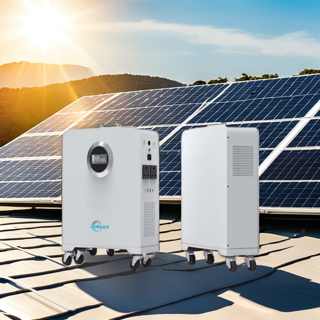 Manufacturer's Portable Hybrid Solar Inverter with battery 1KW 2.56Kwh with MPPT Controller Dual Output