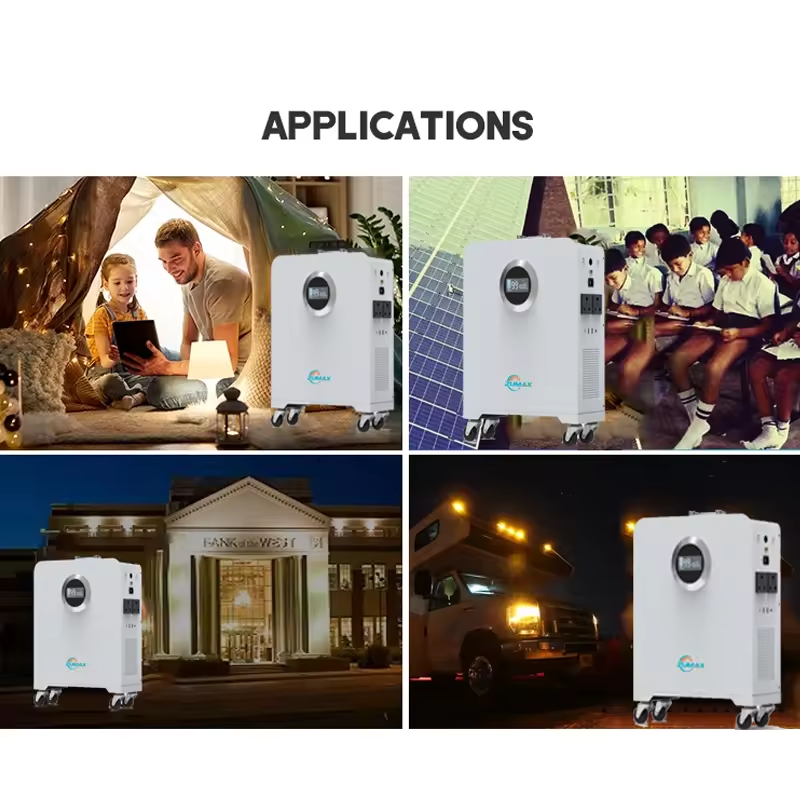 Manufacturer's Portable Hybrid Solar Inverter with battery 1KW 2.56Kwh with MPPT Controller Dual Output