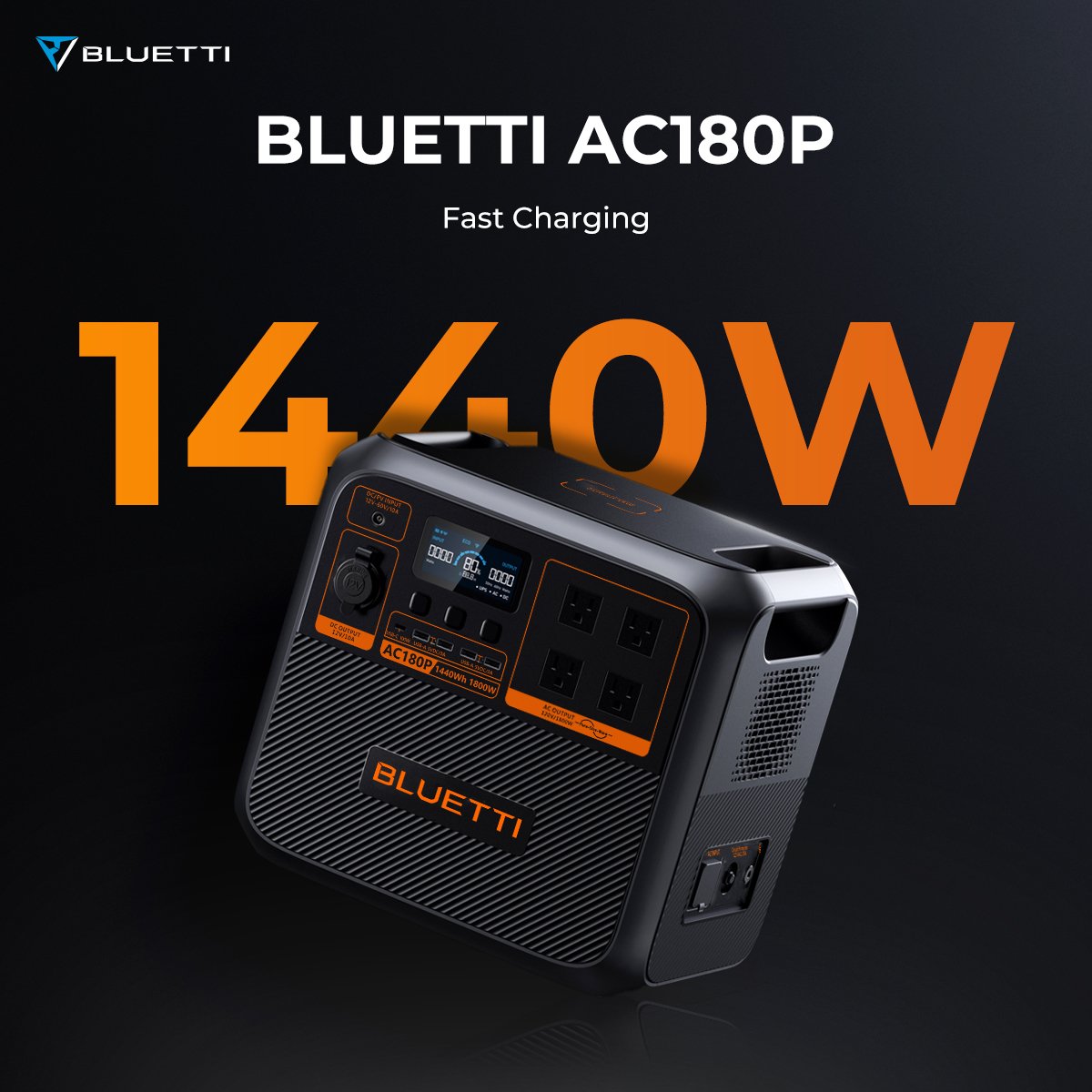 Bluetti AC180P+PV120 Solar Panels 600watt Portable Power Station 220V Solar Generator Battery Pack