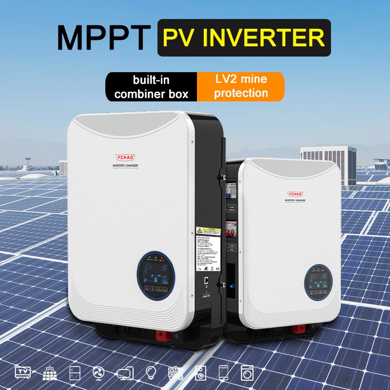 FCHAO 4.2kw 6.2kw Pure Sine Wave Hybrid inverter DC To AC 24V 48V 230V Off-Grid Solar inverters With Mppt Charge Controller Home