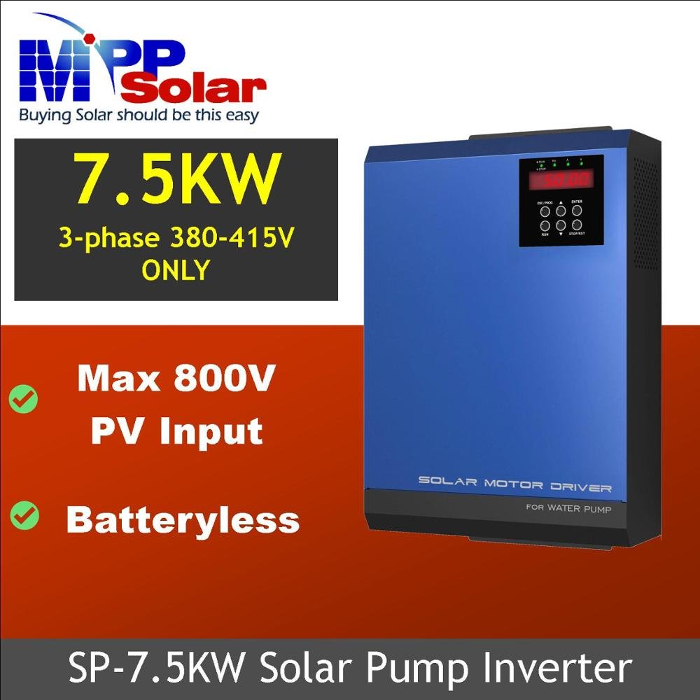 MPP Solar SP7.5KW 7500W inverter 3 phase in 3 phase out (380V), max solar power 12KW, PV input