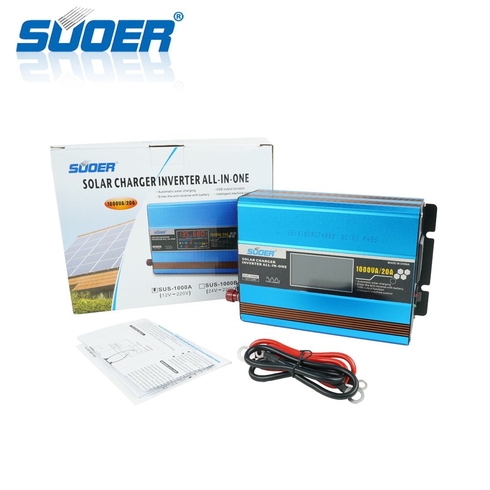 Suoer Dc 12V Ac 220V 1000W Modified Sine Wave Solar Inverter off grid inverter