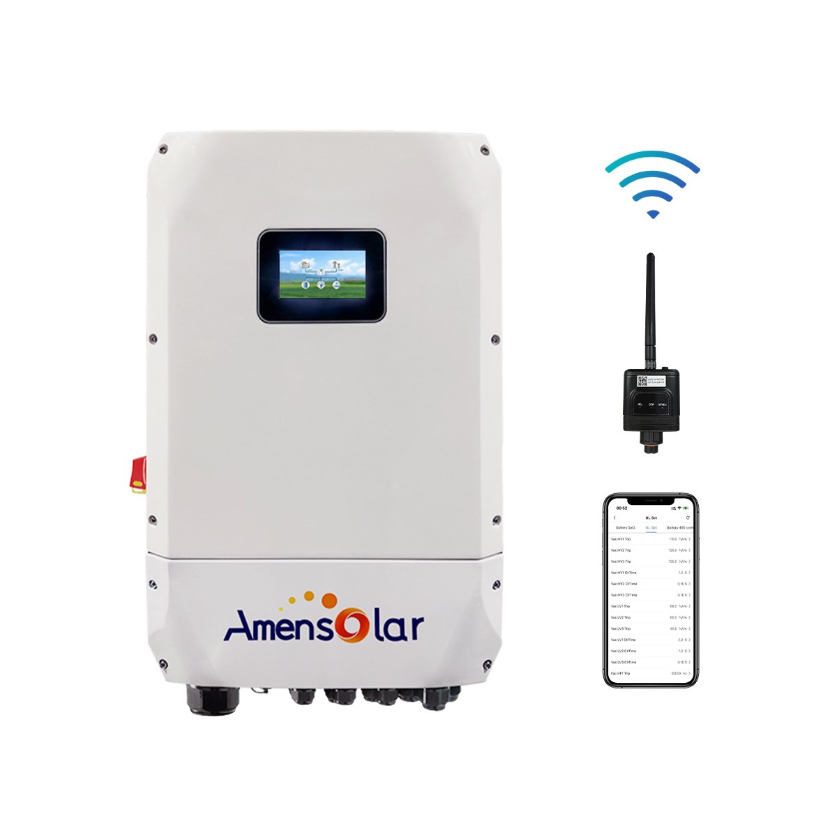 Amensolar 110V Split Hybrid Solar Inverter MPPT Charge Controller Low Frequency Split Phase Offgrid 5kw Inverter