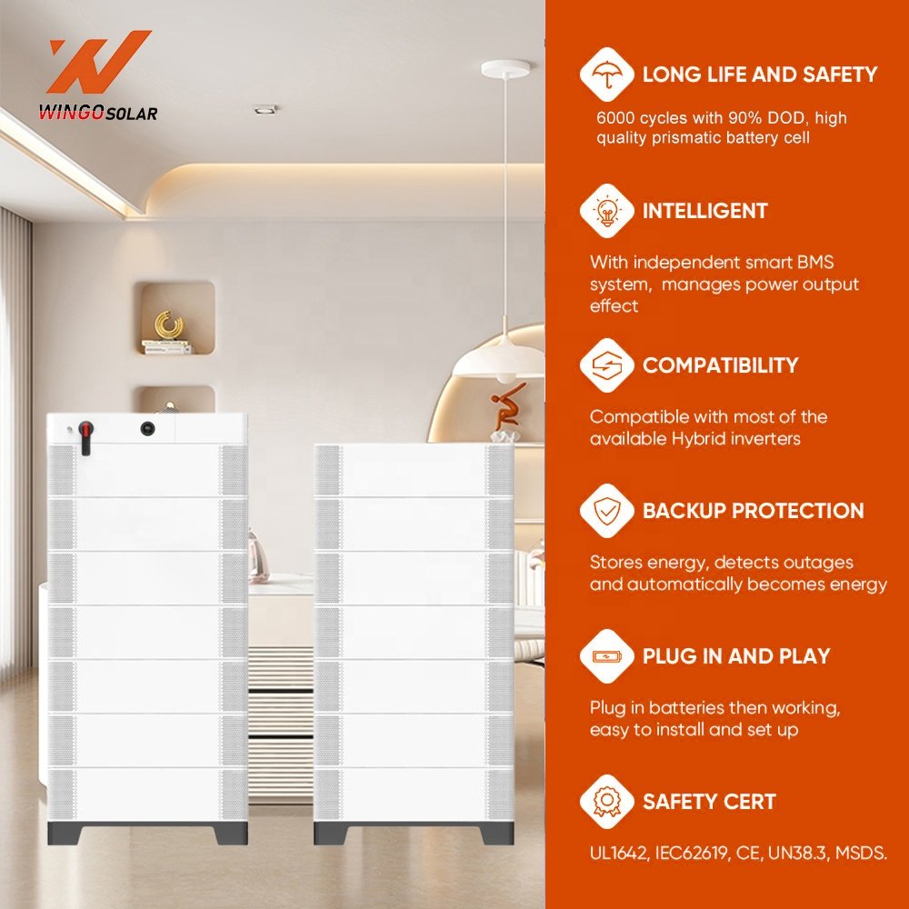 Wingosolar BESS All in One Set Growatt WIT 50KW 75KW 100KW Hybrid Solar Inverter and APX 14.3P-S1 100kWh 200kWh HV Battery