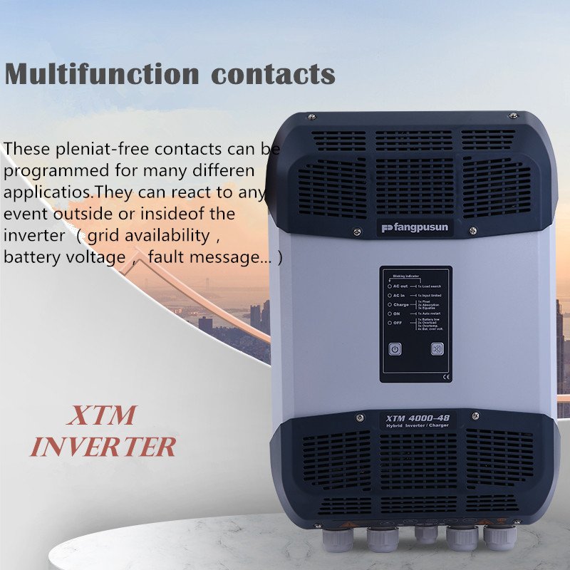 Fangpusun 4000w pure sine wave converter inverter 24v 220v 230v solar inverter charge the battery from some AC source