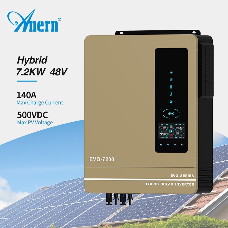 Anerrn Factory 4.2kva 6.2kva 7.2kva 8.2kva 10.2lva Pv Input 220vac 48v Single Phase Hybrid Solar Inverter