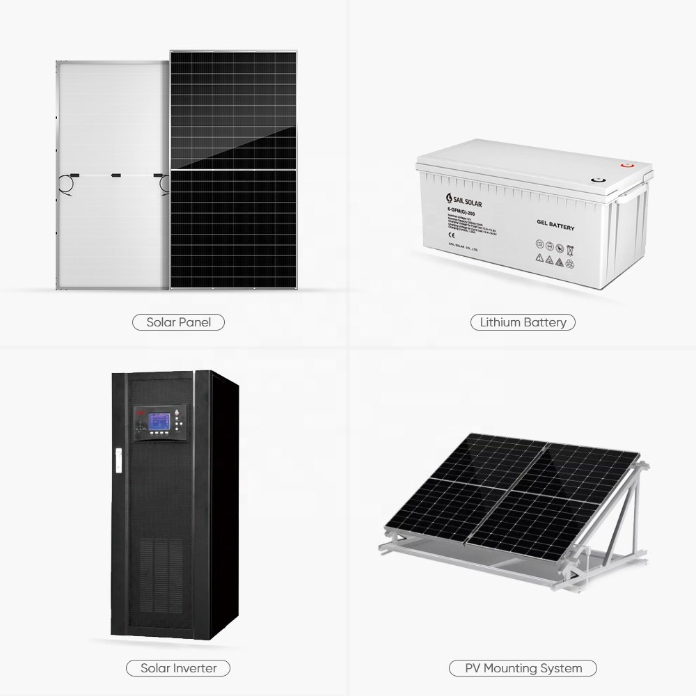 30KW 50KW 100KW Commercial Solar Off Grid Industrial Solar Systems Set With Battery Solar Energy Solutions