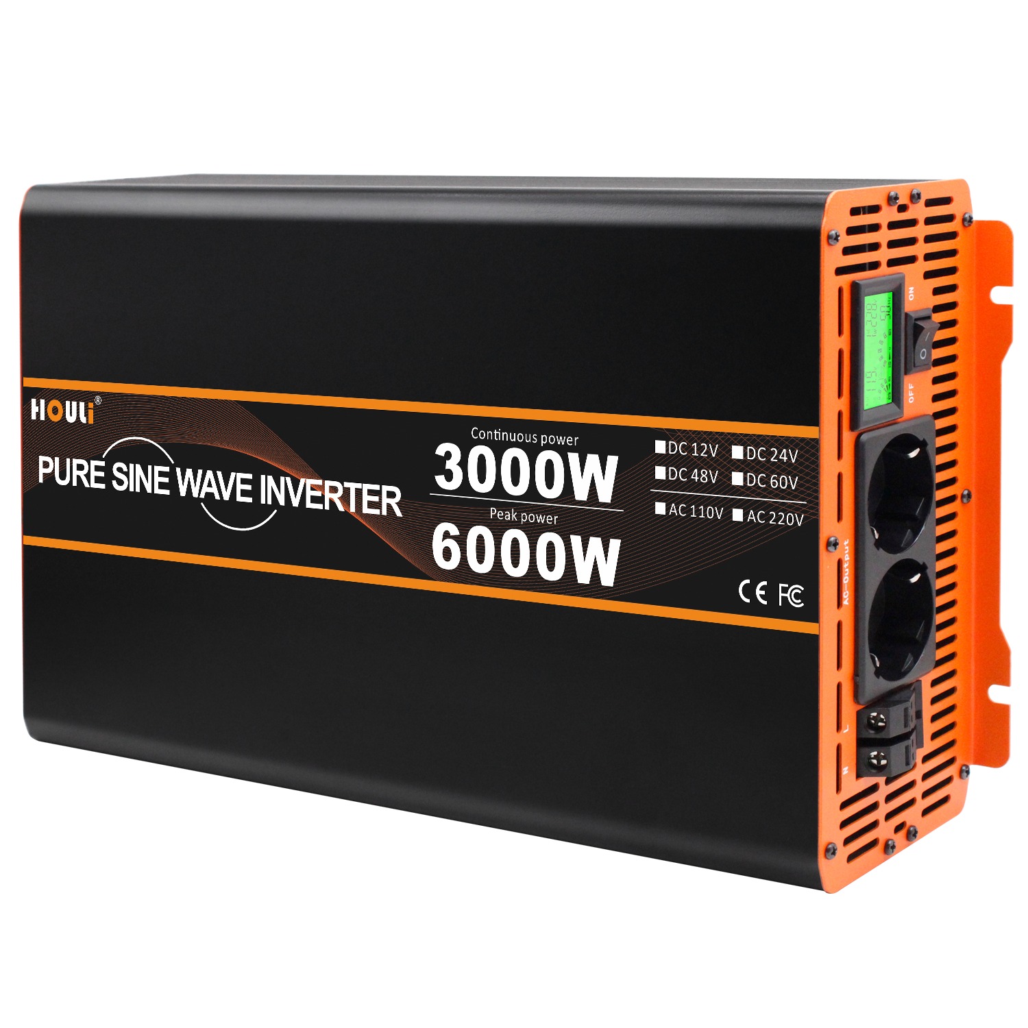 HOULI pure sine wave 3kw 5kw solar power off grid inverter 24v 48v 220v10kw 6kw inverters 12v to 110v 3000w 4000w 5000w 6000w