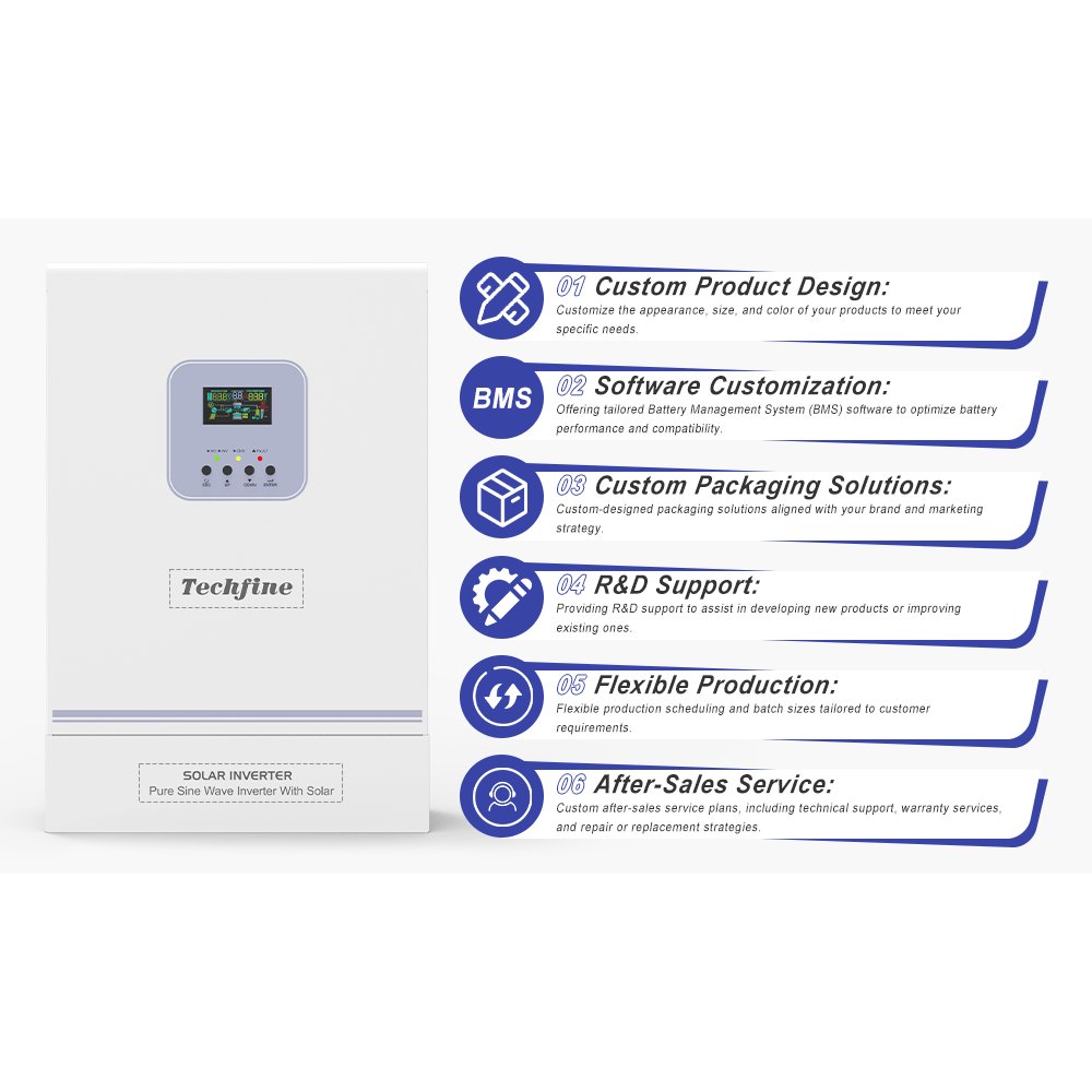 Techfine Inverter 6200w 5500W 3600W 3000W 48vdc 5500VA 5.5KW Wifi Monitoring Off Grid hybrid Solar Inverter