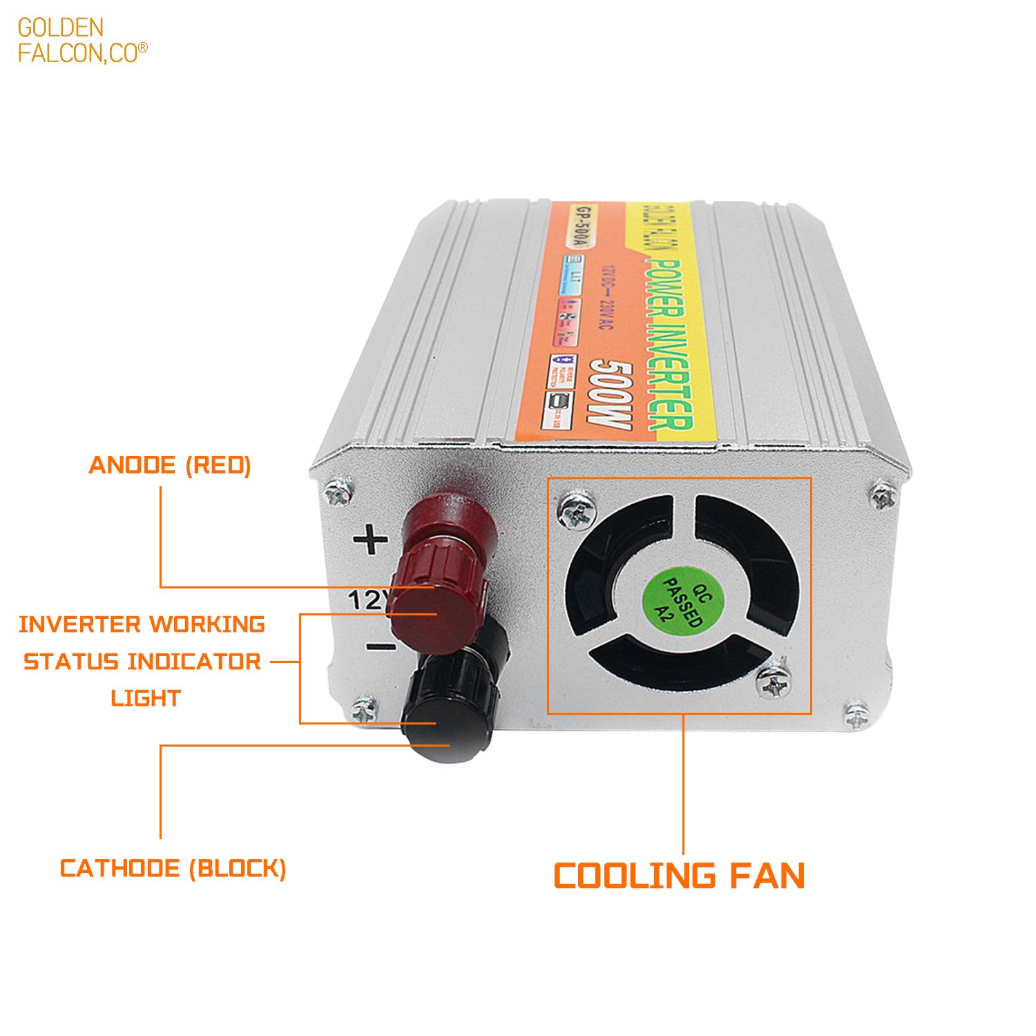 Car power inverter 500W solar inverter 12V to 220V Inversor DC to AC smart power inverters