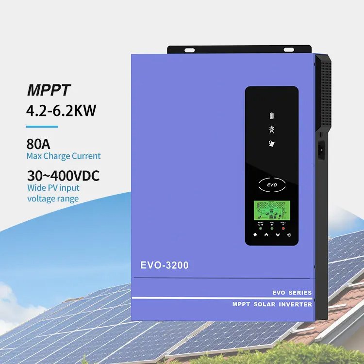 4kw 6kw Hybrid Solar Inverter With Mppt Charge Controller off grid pure sine wave 3.2kw Wifi single phase for home solar system
