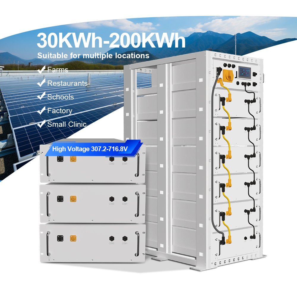 High Voltage Battery Storage Packs Hybrid Hv 100ah 206ah 280ah 30kwh 100kwh 150kwh High Voltage Rack 307-716v Solar Home Battery